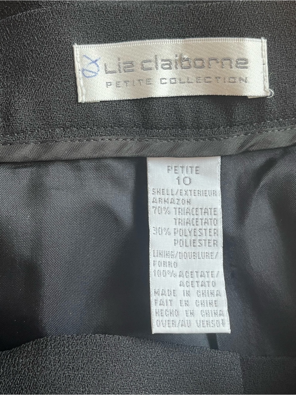Liz Claiborne Petite Collection Black Lined Dress Pants Size 10P - Picture 3 of 11